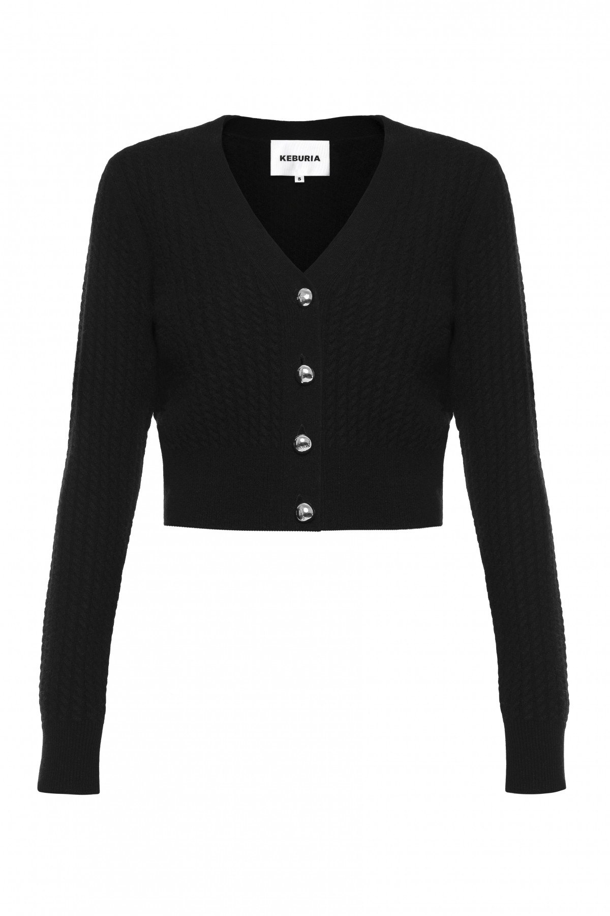 GEORGE KEBURIA - CABLE-KNIT WOOL-CASHMERE CARDIGAN